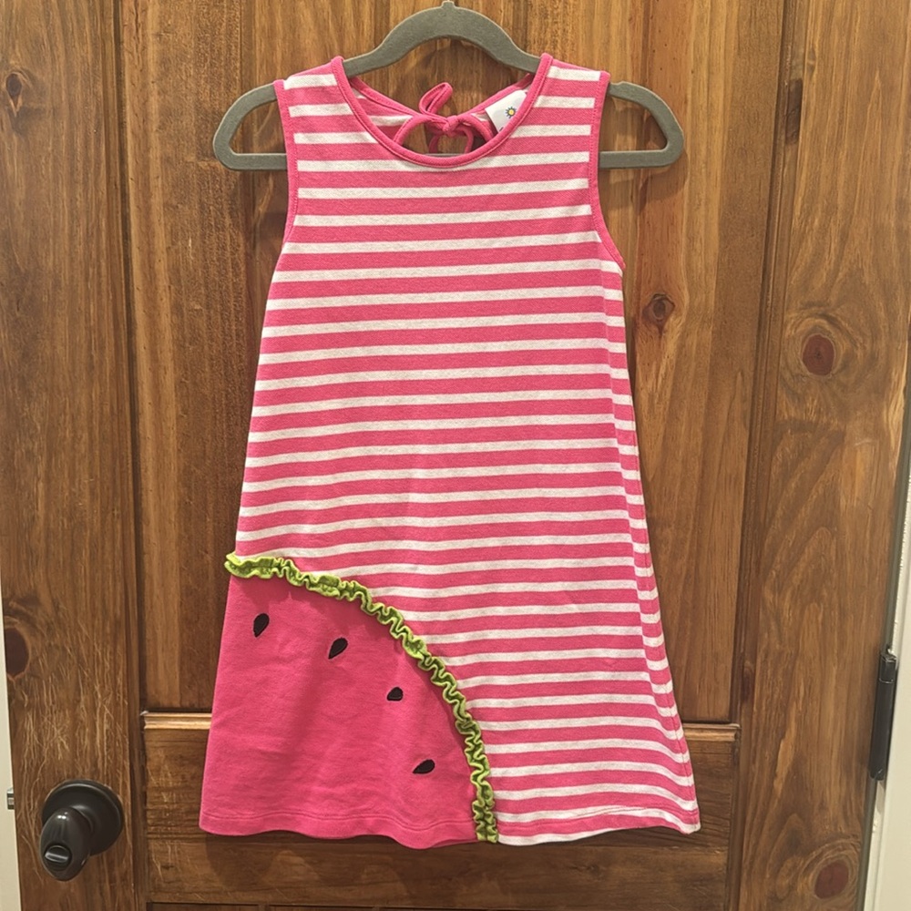 Florence Eiseman Pink and White Striped Dress, Size 6